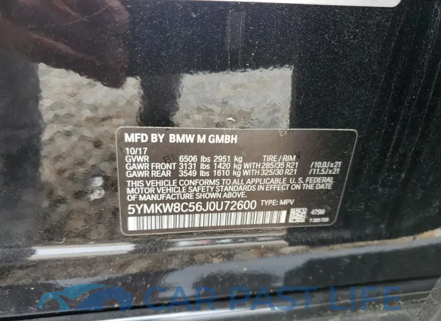 5YMKW8C56J0U72600# 13