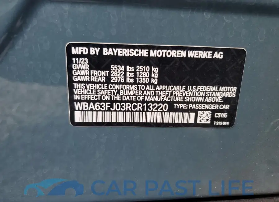 WBA63FJ03RCR13220# 12