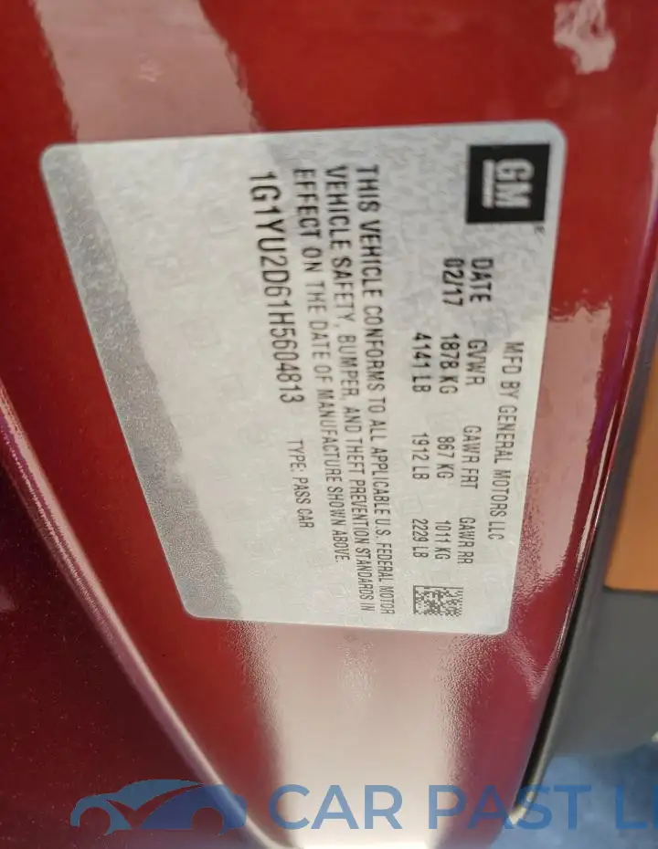 1G1YU2D61H5604813# 12