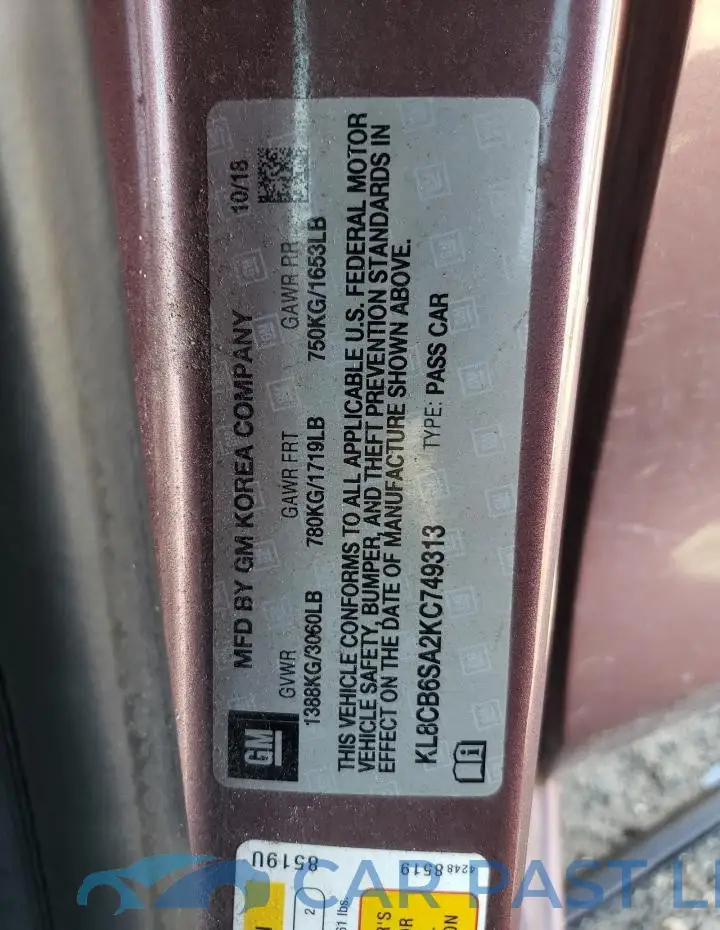 KL8CB6SA2KC749313# 12