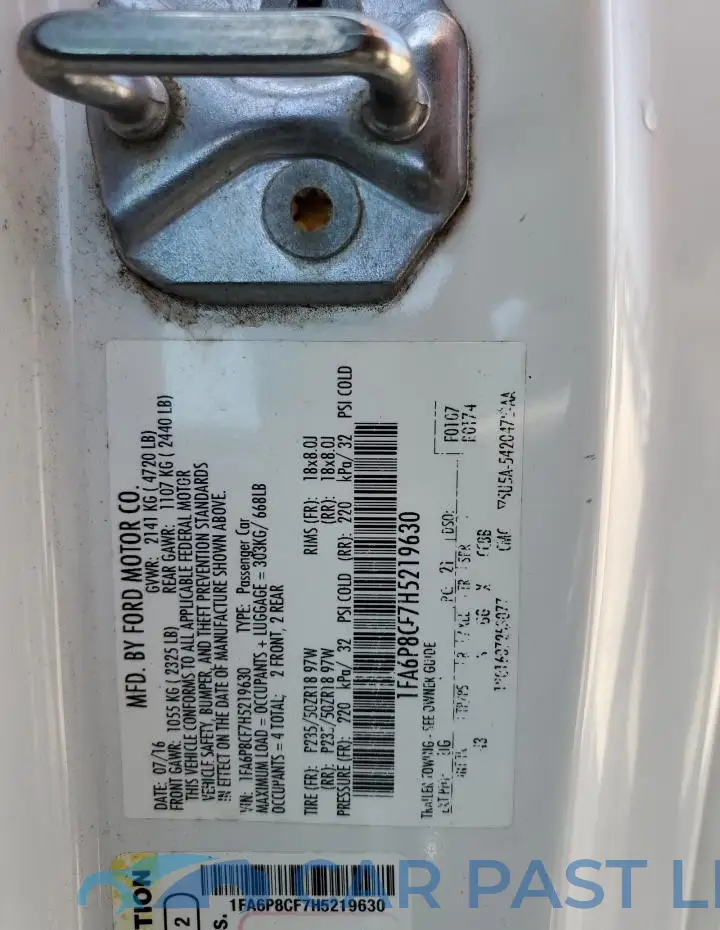 1FA6P8CF7H5219630# 12