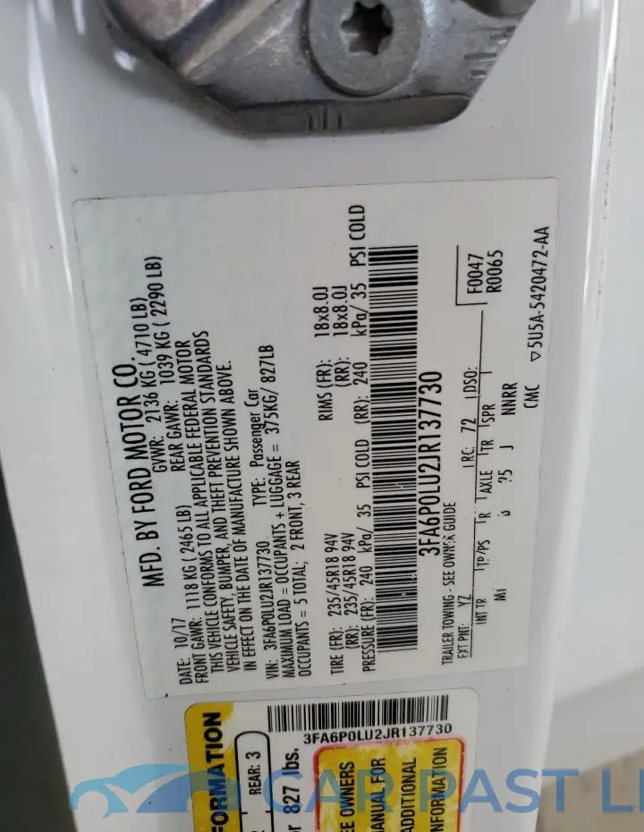 3FA6P0LU2JR137730# 13