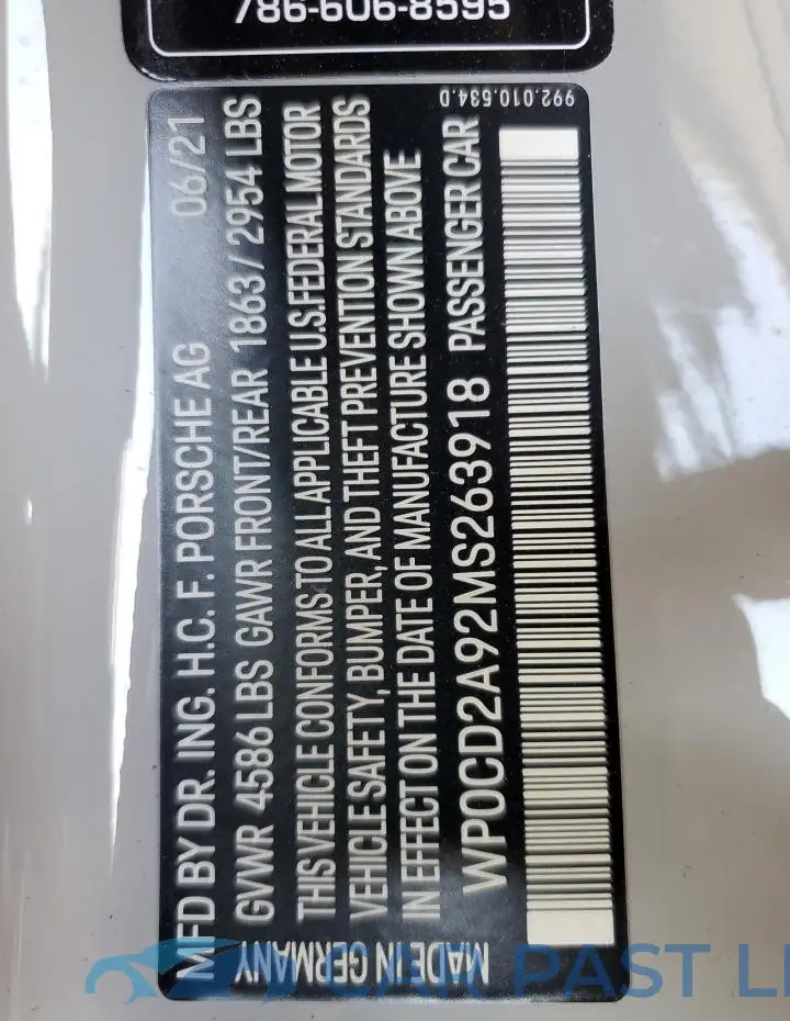 WP0CD2A92MS263918# 13