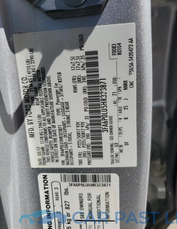 3FA6P0LU5HR323871# 13