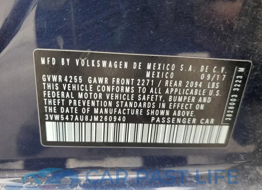 3VW547AU8JM260940# 12