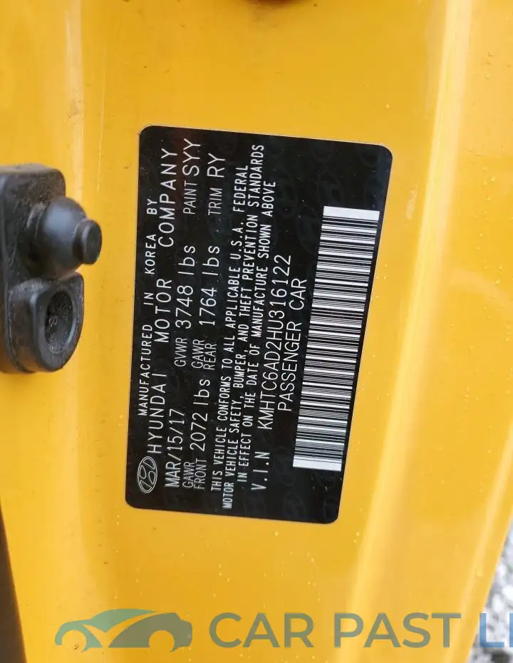 KMHTC6AD2HU316122# 12