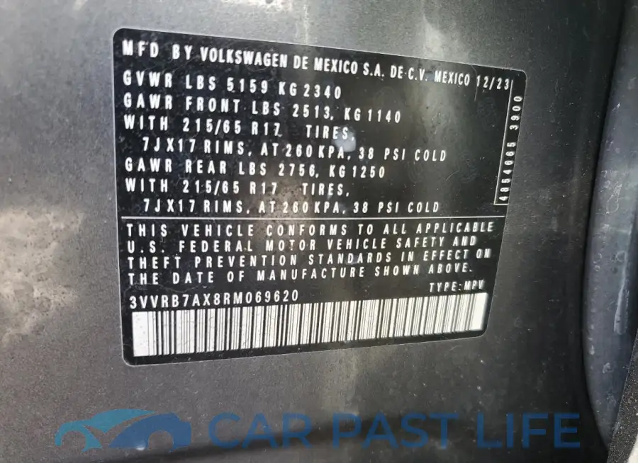 3VVRB7AX8RM069620# 13
