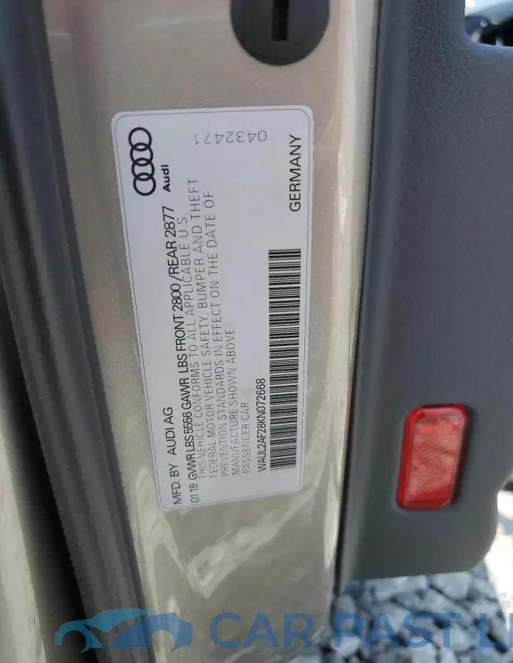 WAUL2AF28KN072668# 12