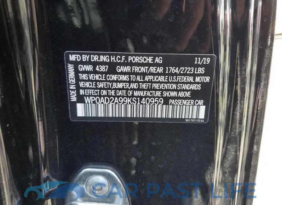 WP0AD2A99KS140959# 13
