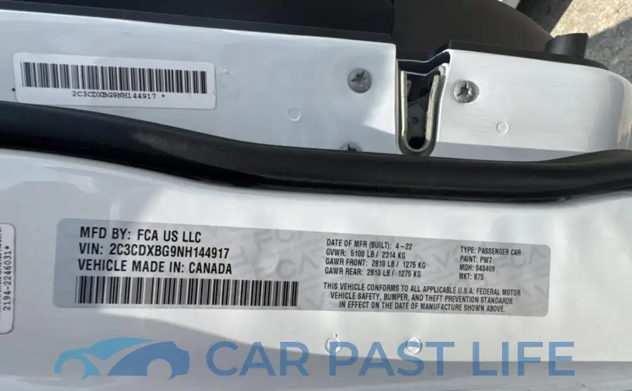 2C3CDXBG9NH144917# 10
