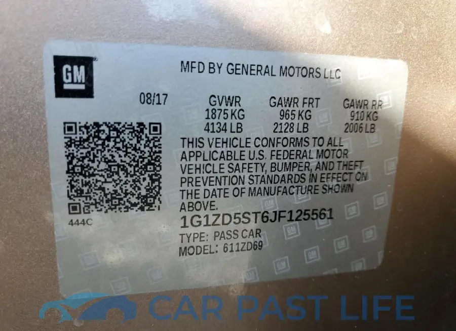 1G1ZD5ST6JF125561# 12