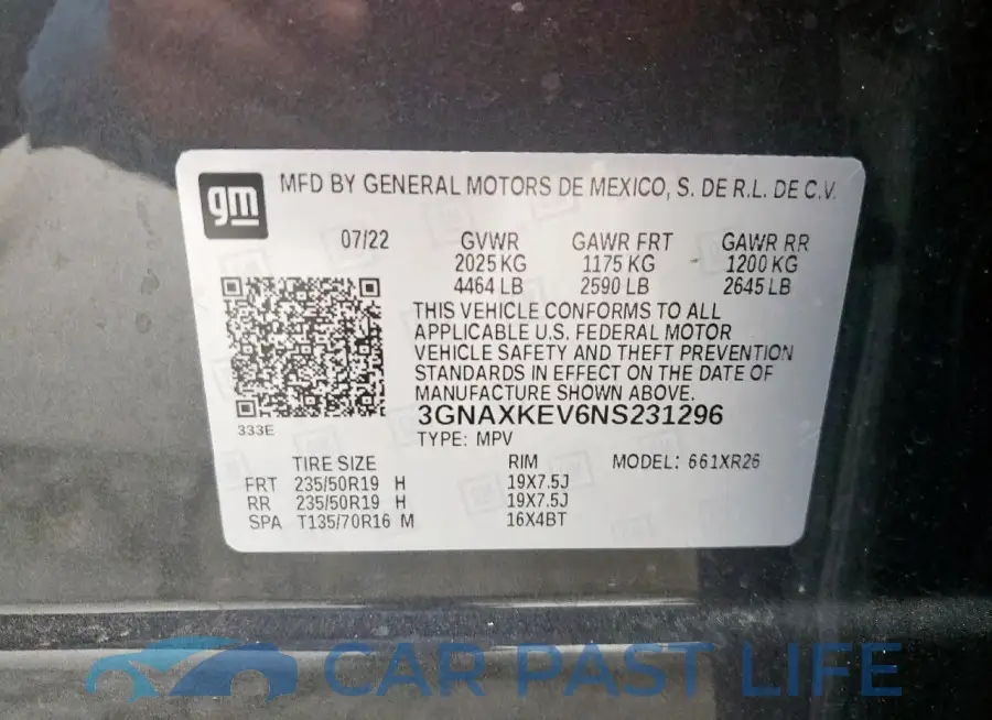 3GNAXKEV6NS231296# 13