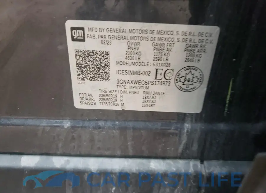 3GNAXWEG5PS174973# 13