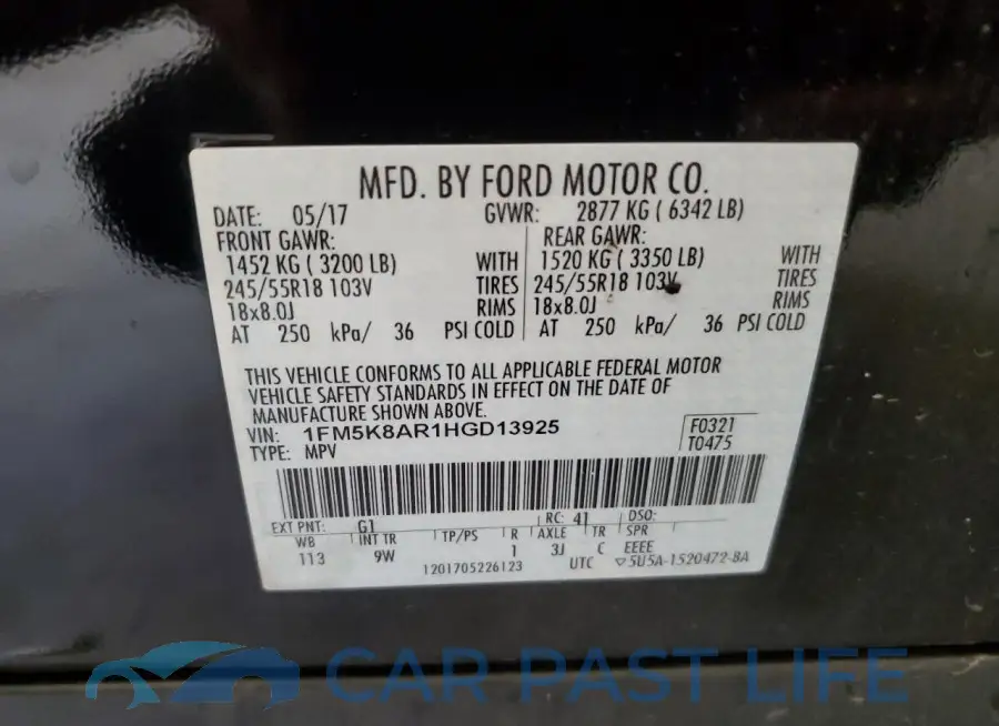1FM5K8AR1HGD13925# 14