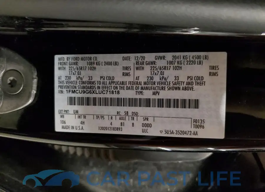 1FMCU9G6XLUC71818# 13