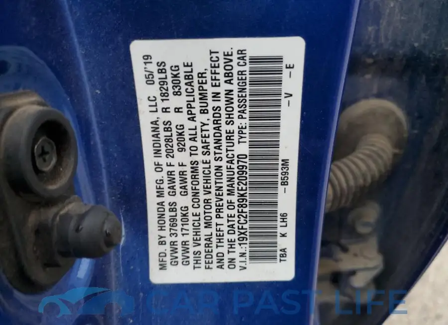 19XFC2F89KE209970# 13