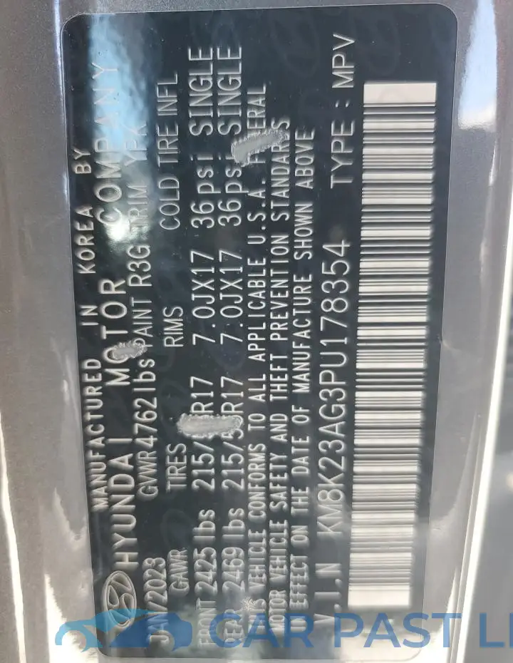 KM8K23AG3PU178354# 12