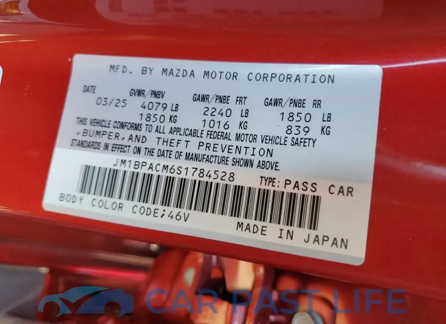JM1BPACM6S1784528# 12