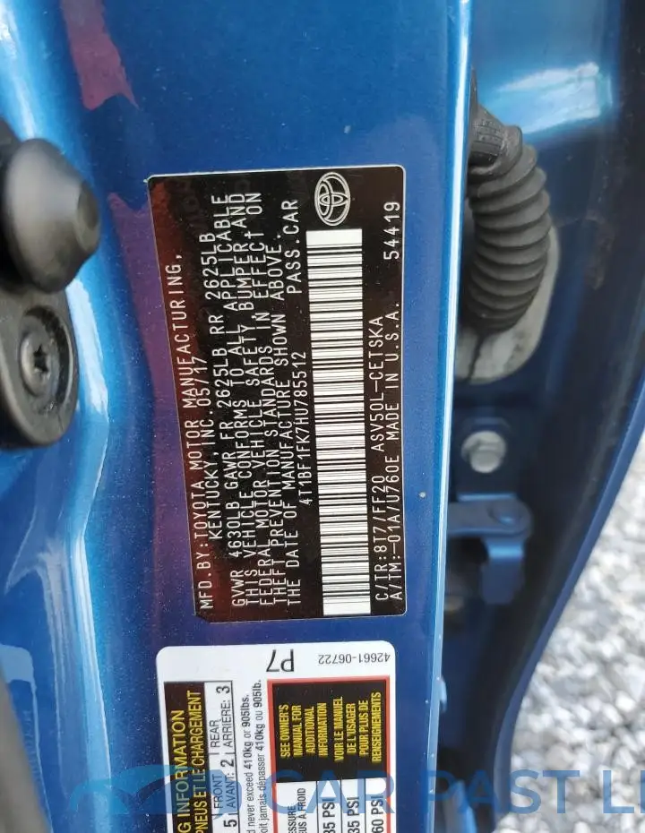 4T1BF1FK7HU785512# 12