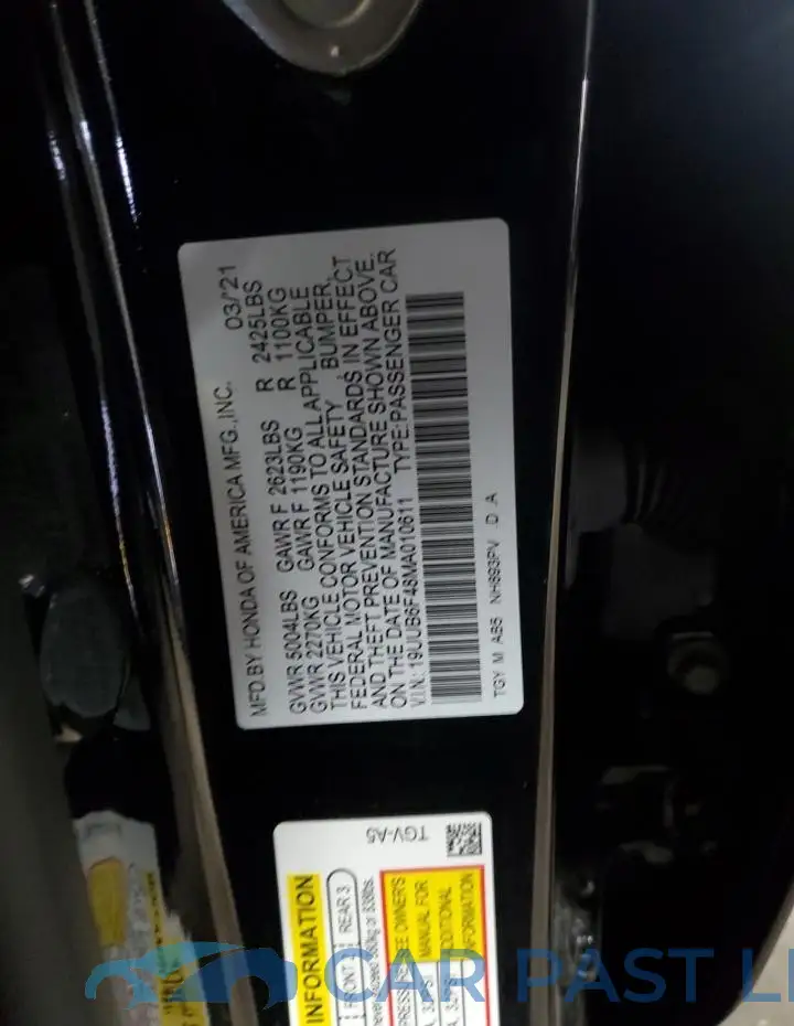 19UUB6F48MA010611# 12