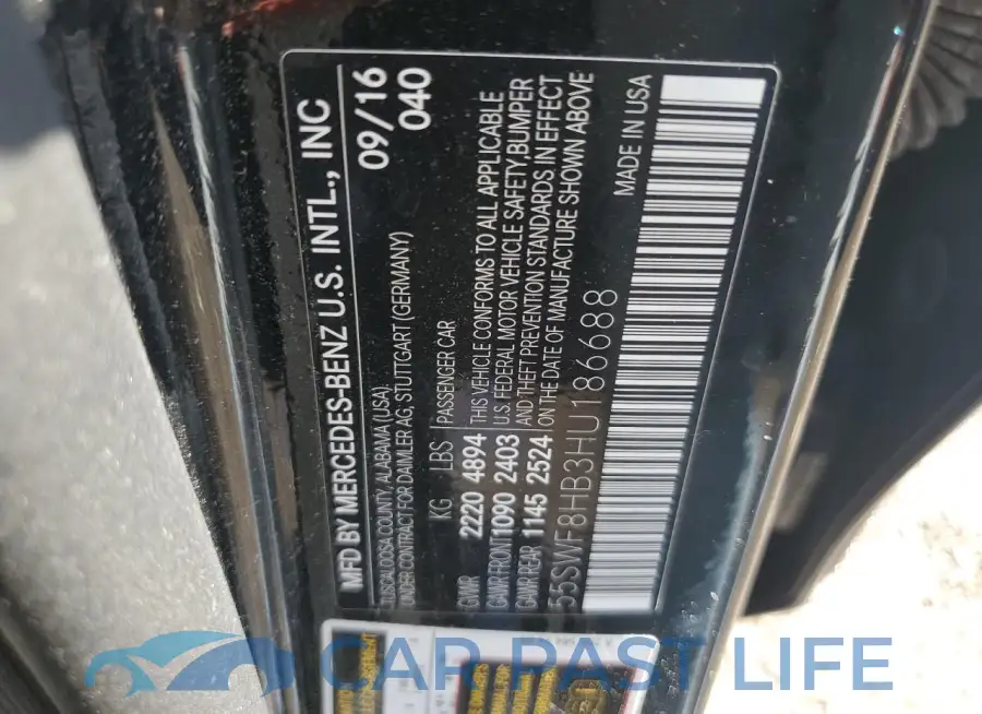 55SWF8HB3HU186688# 12