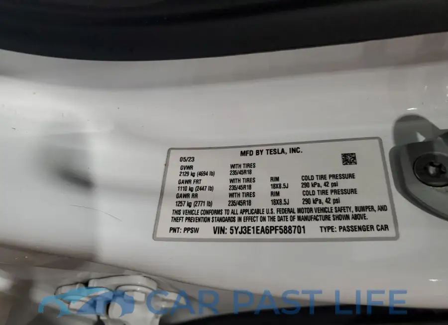 5YJ3E1EA6PF588701# 12