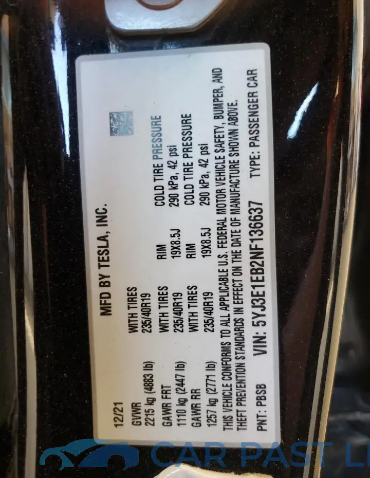 5YJ3E1EB2NF136637# 12