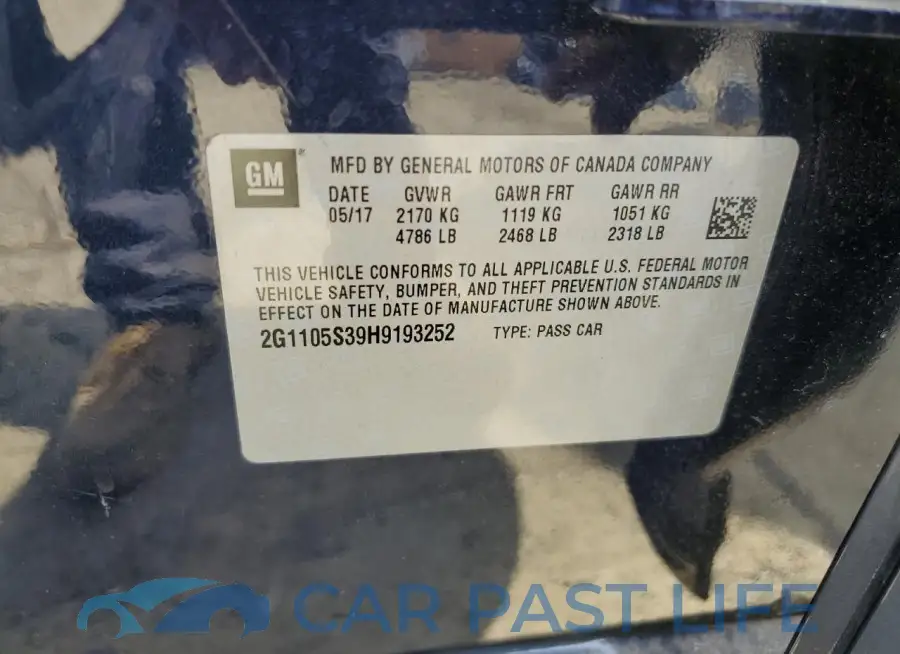 2G1105S39H9193252# 12