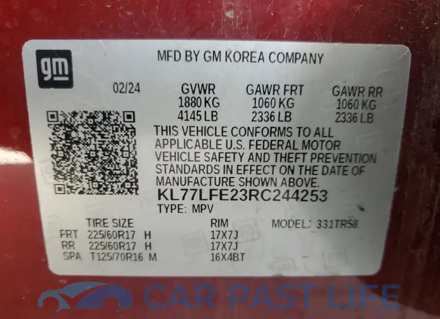 KL77LFE23RC244253# 13