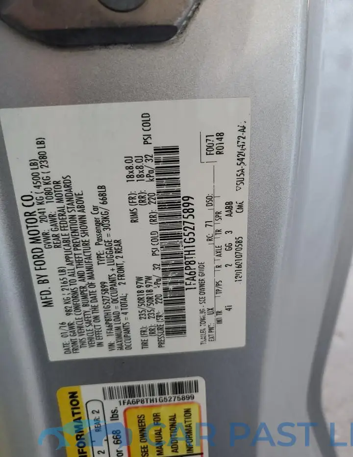 1FA6P8TH1G5275899# 12