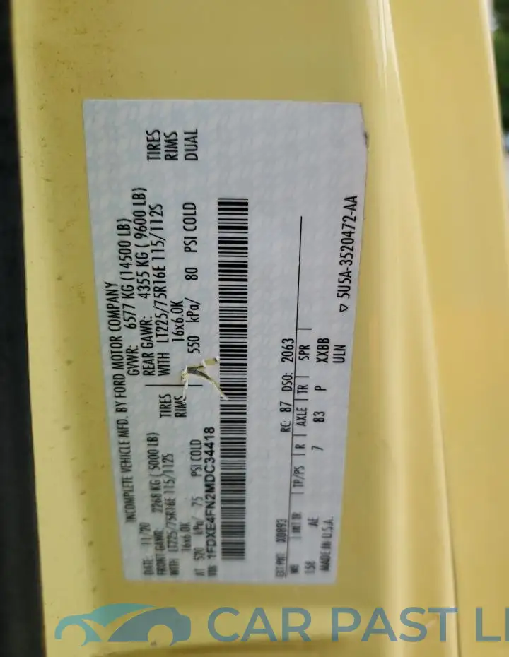 1FDXE4FN2MDC34418# 12