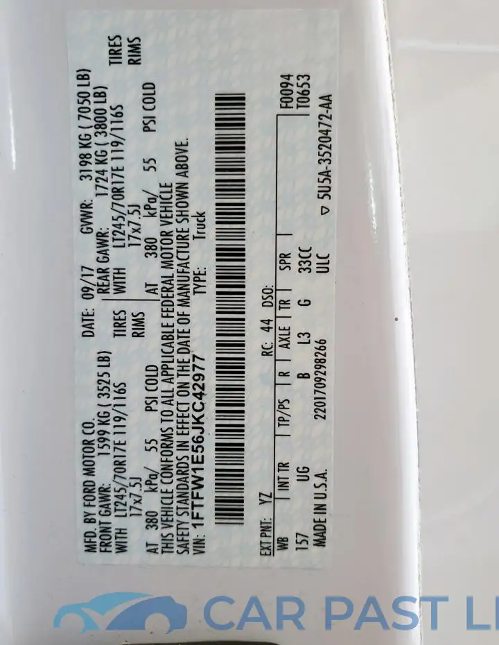 1FTFW1E56JKC42977# 12