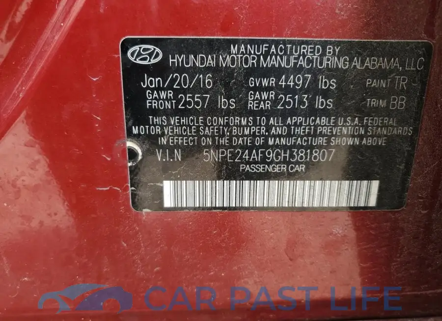 5NPE24AF9GH381807# 12