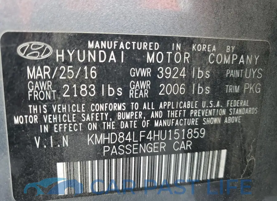 KMHD84LF4HU151859# 12