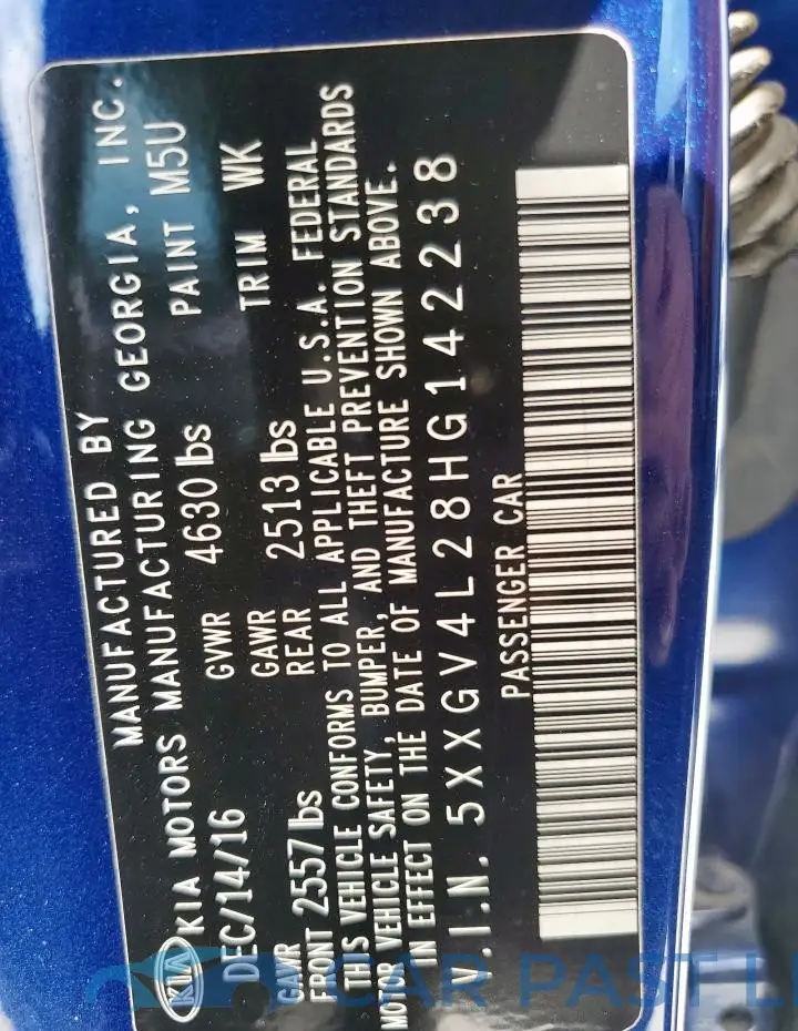5XXGV4L28HG142238# 12