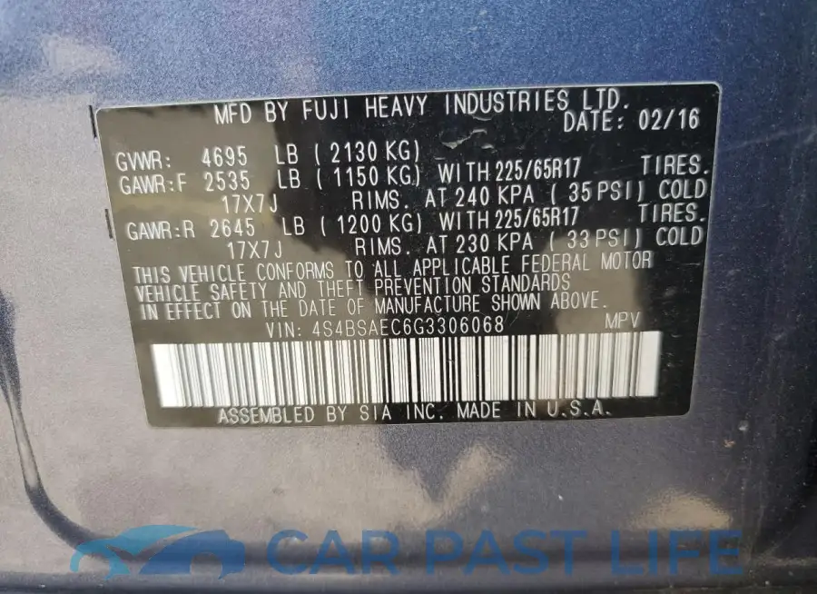4S4BSAEC6G3306068# 14