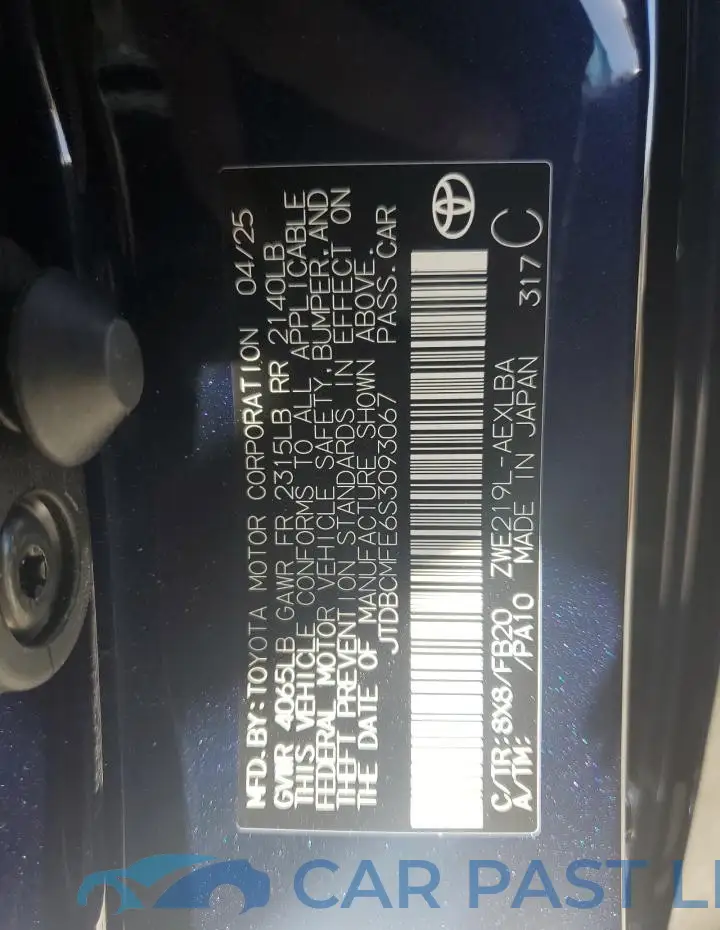 JTDBCMFE6S3093067# 13