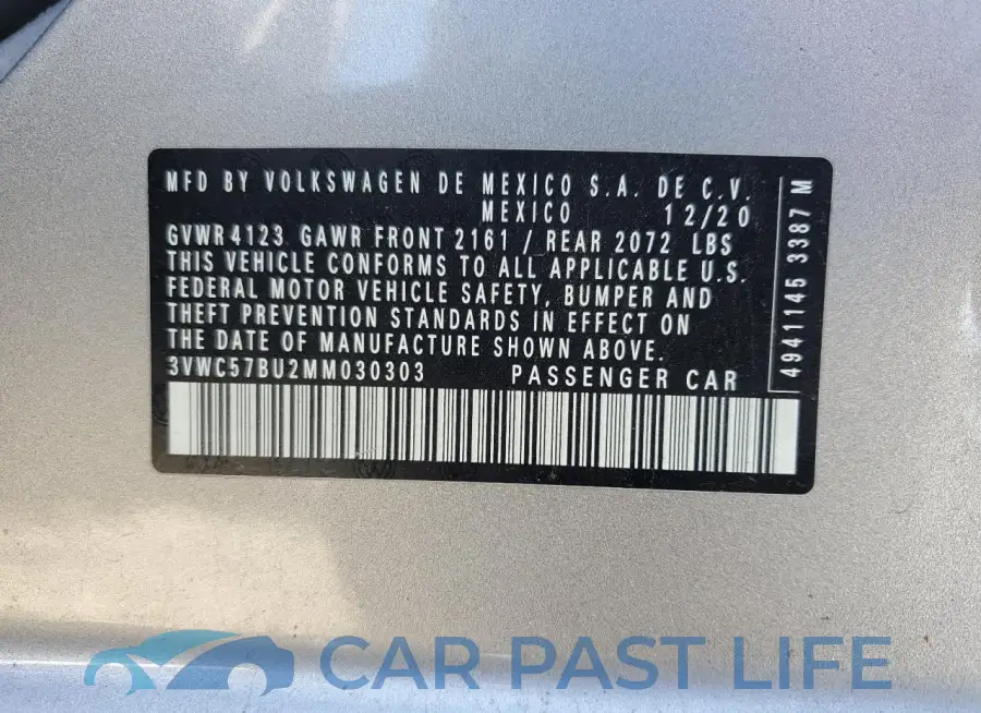 3VWC57BU2MM030303# 12