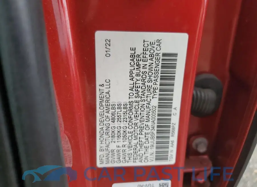 19UUB5F34NA000502# 12
