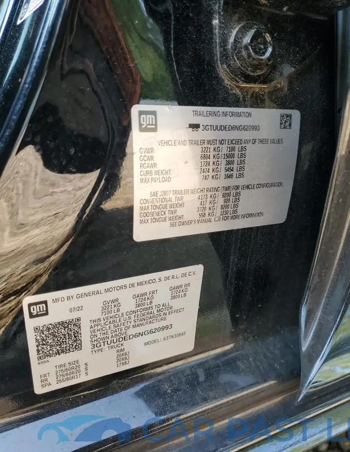 3GTUUDED6NG620993# 12