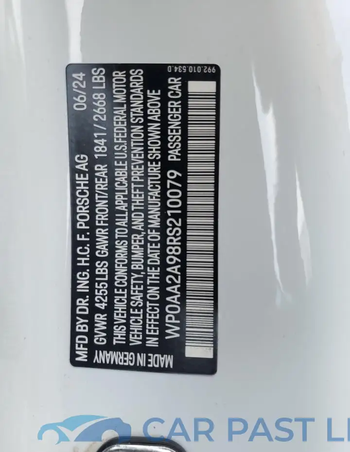 WP0AA2A98RS210079# 12
