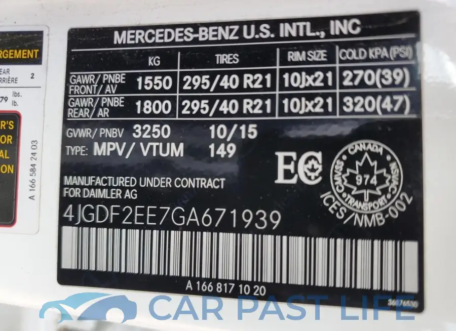 4JGDF2EE7GA671939# 13