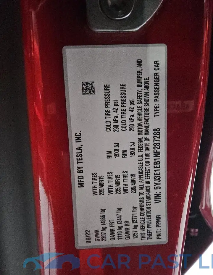 5YJ3E1EB1NF287288# 13