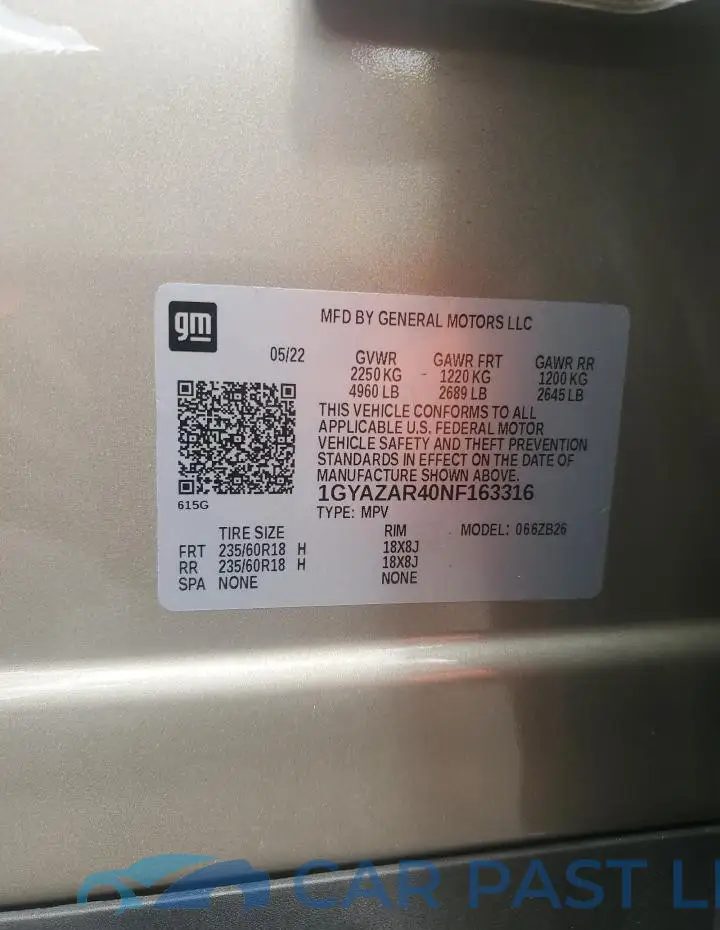 1GYAZAR40NF163316# 13