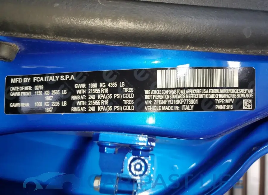 ZFBNFYD16KP773901# 12