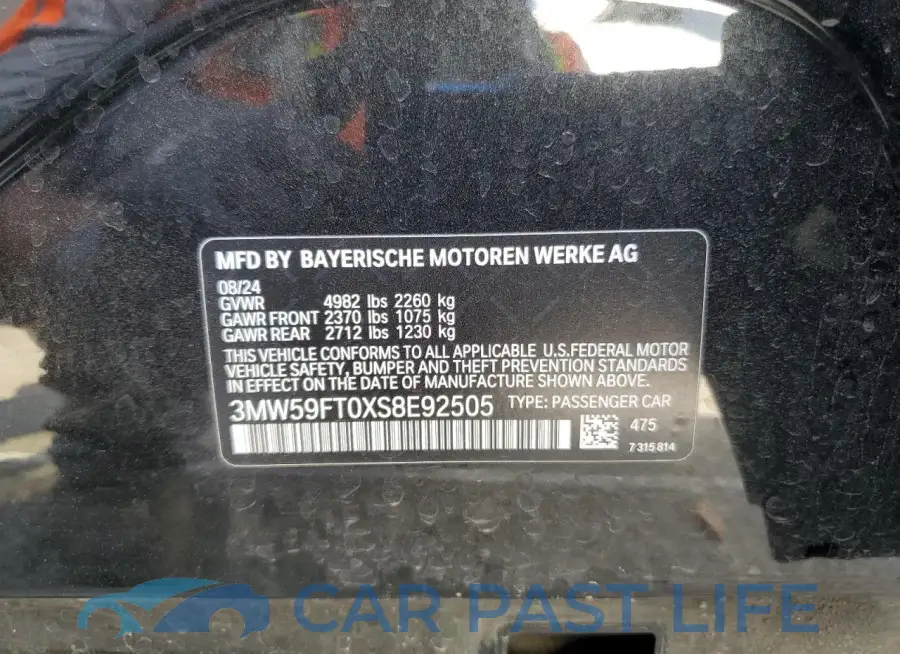 3MW59FT0XS8E92505# 12