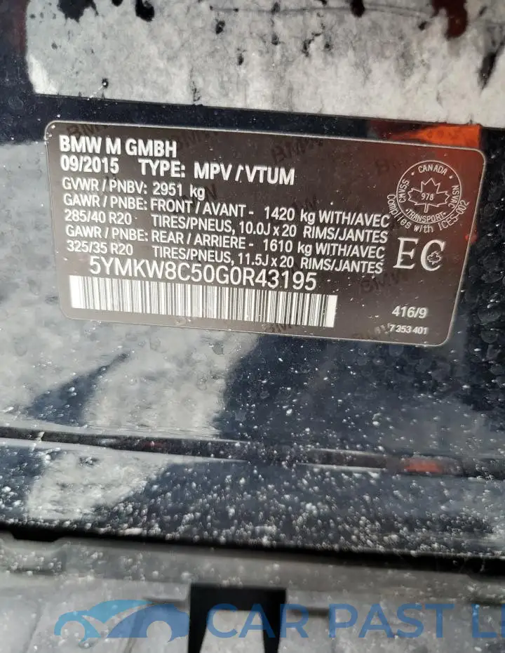 5YMKW8C50G0R43195# 14