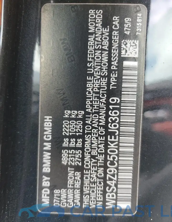 WBS4Z9C50KEJ63619# 12