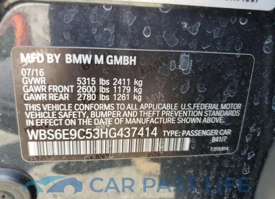 WBS6E9C53HG437414# 12