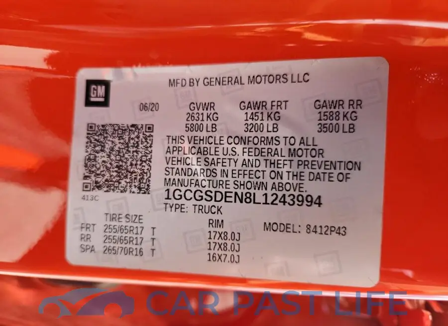 1GCGSDEN8L1243994# 12